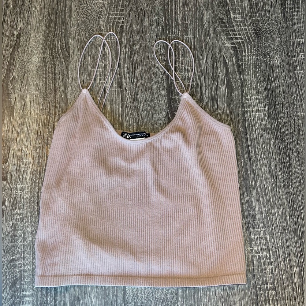 Zara Spaghetti Strap Cropped Tank